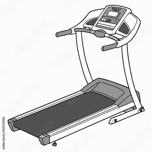 Treadmill exercise machine with digital display and handles fitness workout