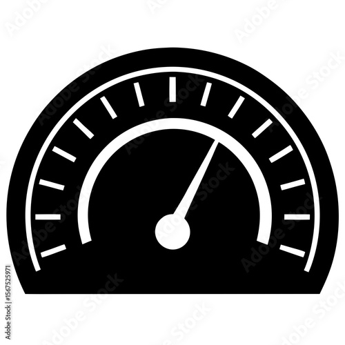 Speedometer Gauge Icon – Black and White Dashboard Speed Indicator