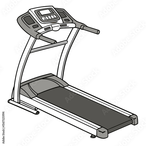 Treadmill exercise machine with digital display and handles fitness workout