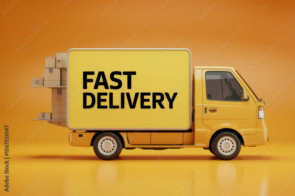 Fast Delivery Website Banner in Yellow and Orange, with empty blank space for text copy space or mockup design, high detail, 8k Fast Delivery Website Banner in Yellow and Orange, with empty blank space for text copy space or mockup design, high detail, 8k