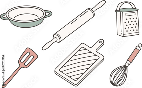Kitchen Utensils Clipart Set for Cooking and Food Designs. Modern Kitchen Utensils Clipart for Digital and Print Projects. Kitchen Utensils Clipart Collection for Recipe and Menu Graphics. Cooking Kit