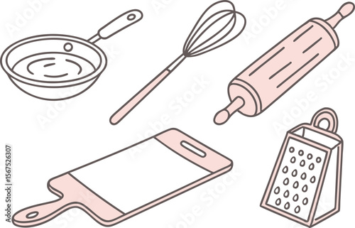 Kitchen Utensils Clipart Set for Cooking and Food Designs. Modern Kitchen Utensils Clipart for Digital and Print Projects. Kitchen Utensils Clipart Collection for Recipe and Menu Graphics. Cooking Kit