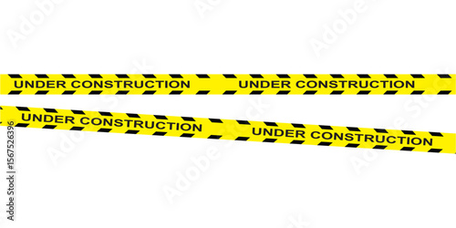 Caution tapes. Yellow warning danger tapes. Do not cross ribbons. Realistic tapes for police, Restricted area, under construction, crime scene. overlapping diagonally ribbon on white background eps 10