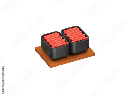 ikura gunkan icon 3d illustration render