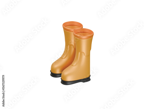 rain boot icon 3d illustration render