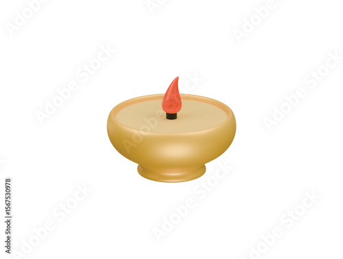 arabic candle icon 3d illustration render