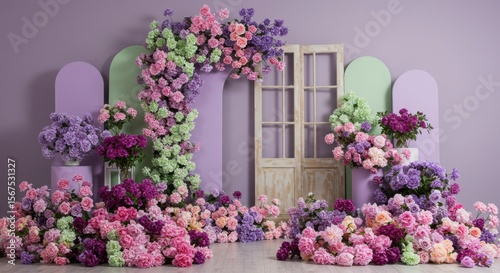 Floral arrangement in a pastel color scheme