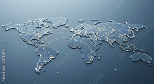Global interconnectedness. A world map highlighting global network connections