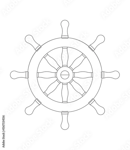 ship rudder in illustrator whit white bacground