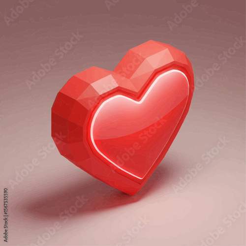 red heart on white background