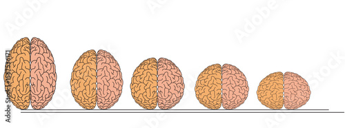 silhouette image of human brain shape according to its type