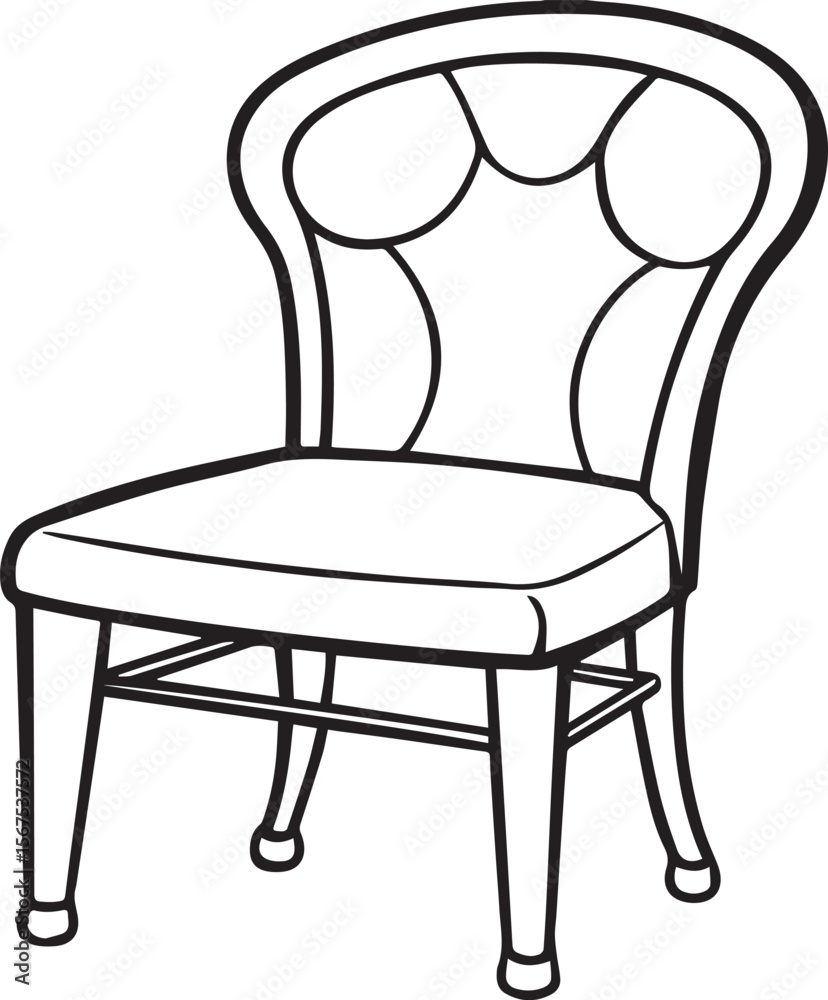 Fototapeta premium chair outline vector illustration, line art