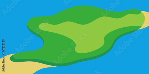 A Top Down View Of A River Delta Branching Out As It Meets The Sea In A Scene