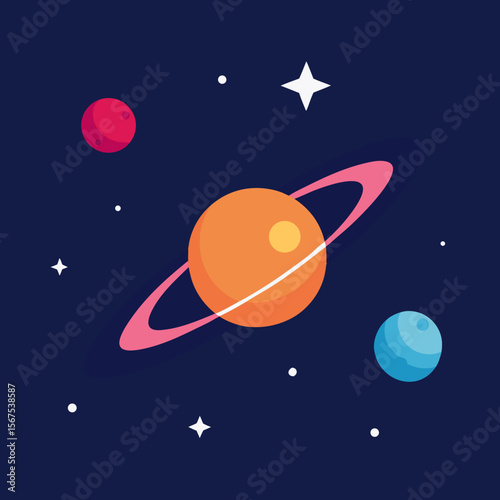 illustration of a rocket in a space