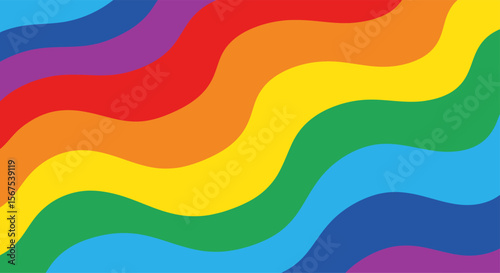 Bright rainbow background with colorful waves for pride celebrations