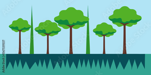 A Forest Where The Trees Grow Upside Down With Their Roots In The Sky In A Weird Scene