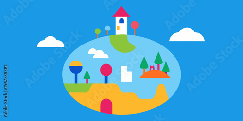 A World Where The Inhabitants Are Living Toys In A Whimsical And Fun And Cute Scene