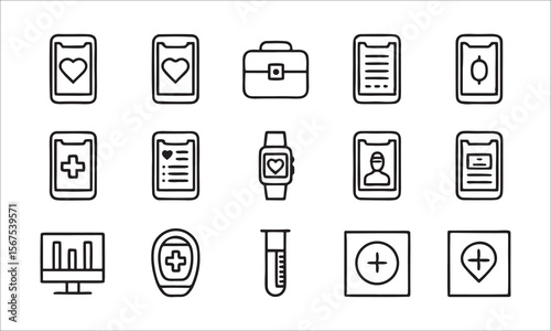 Medical icons health care technology vector