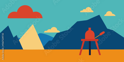 A Landscape That Is Actively Being Painted Into Existence In A Creative And Fun Scene