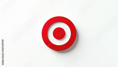 Free Download Red target symbol illustration with concentric circles and a central dot. Minimalist design on a white background, suggesting focus, precision, and achievement in sports, business, or marketing goals. - GFXLoad