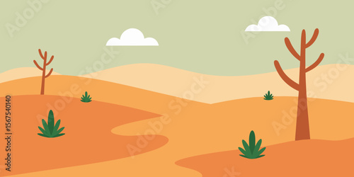 The Sparse Vegetation And Hardy Life Of A Cold And Windswept Desert Landscape