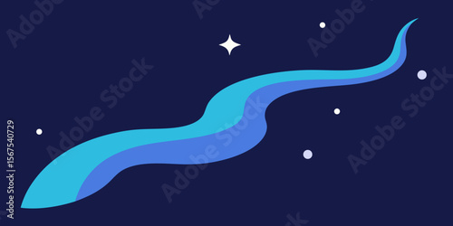 A River That Flows With Liquid Starlight Instead Of Water In A Magical Night Scene