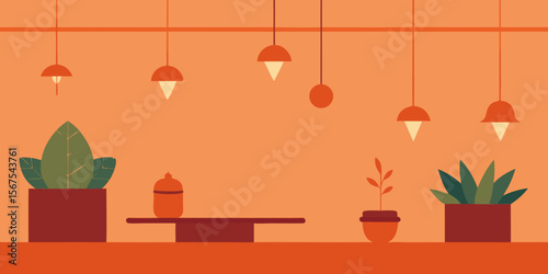 Modern Minimalist Interior Design Plants, Lighting, and Tranquil Ambiance