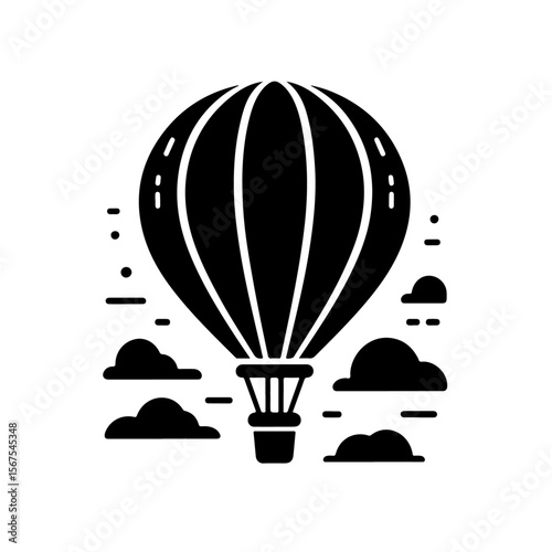 Hot air balloon silhouette ,  Hot air balloon vector
