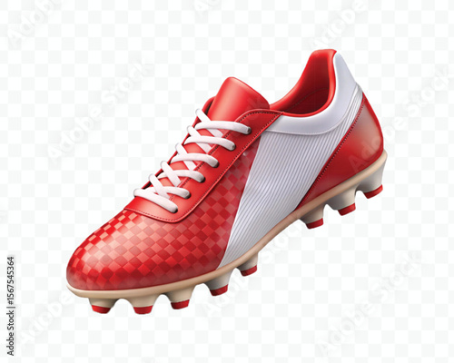realistic 3d sport football shoe in different color style isolated on transparent background