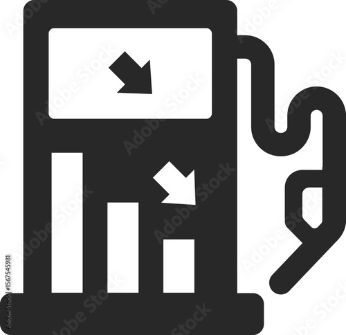 Fuel station solid icon used in gas price drop, energy market, and fuel cost designs.