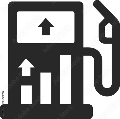 Fuel station solid icon used in gas price trends, energy market, and fuel economy designs.