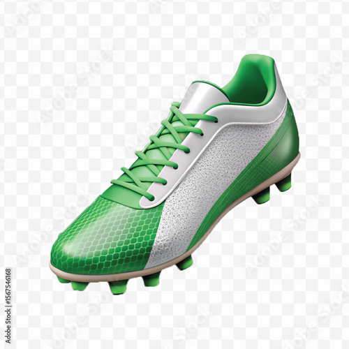 realistic 3d sport football shoe in different color style isolated on transparent background