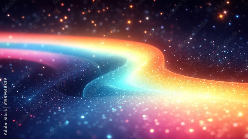 Obraz premium Cosmic rainbow stream through stardust
