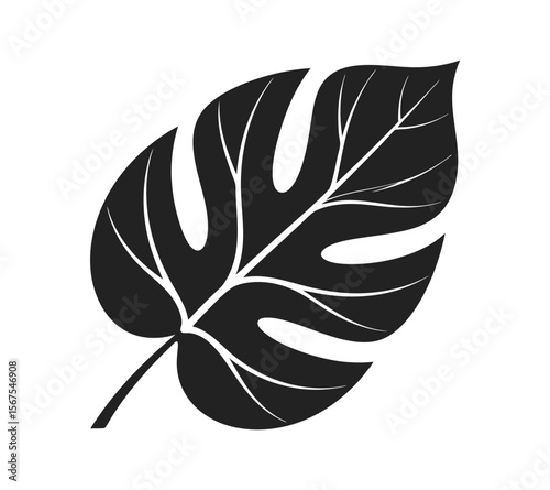 Flat Leaf Vector Design, Organic Eco Symbol for Nature and Sustainability On White Background

