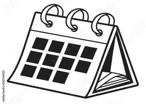 Desktop calendar icon vector illustration for business date and time reminder
