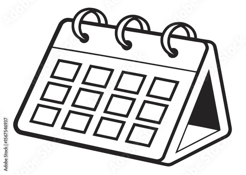 Desktop calendar icon vector illustration for business date and time reminder