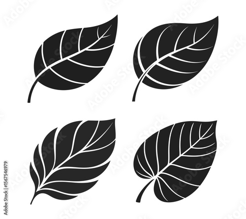 Nature-Inspired Leaf Icon, Botanical Element for Vegan and Bio Concepts On White Background

