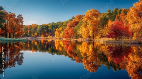 Vibrant Autumn Lake Reflection