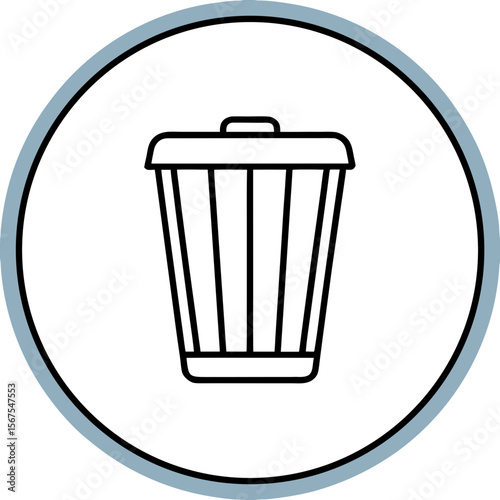 A vector trash can icon depicts an isolated waste container symbol for recycling or deleting rubbish