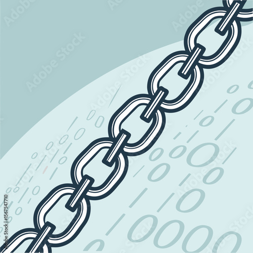 metal chains and links, embodying connection and security Abstract background featuring strong, isolated 