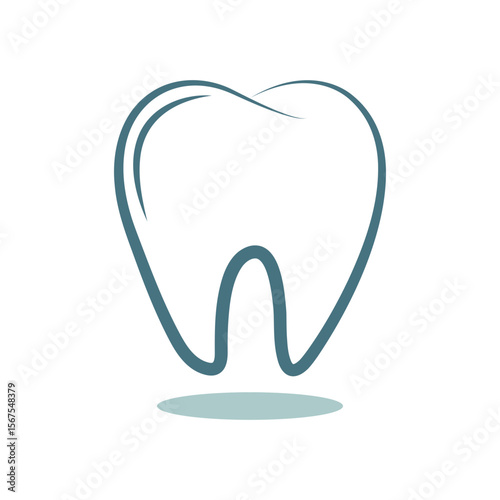 Clean line art of a tooth provides a modern, minimalist dental graphic suitable for healthcare, dentistry, and oral hygiene designs.