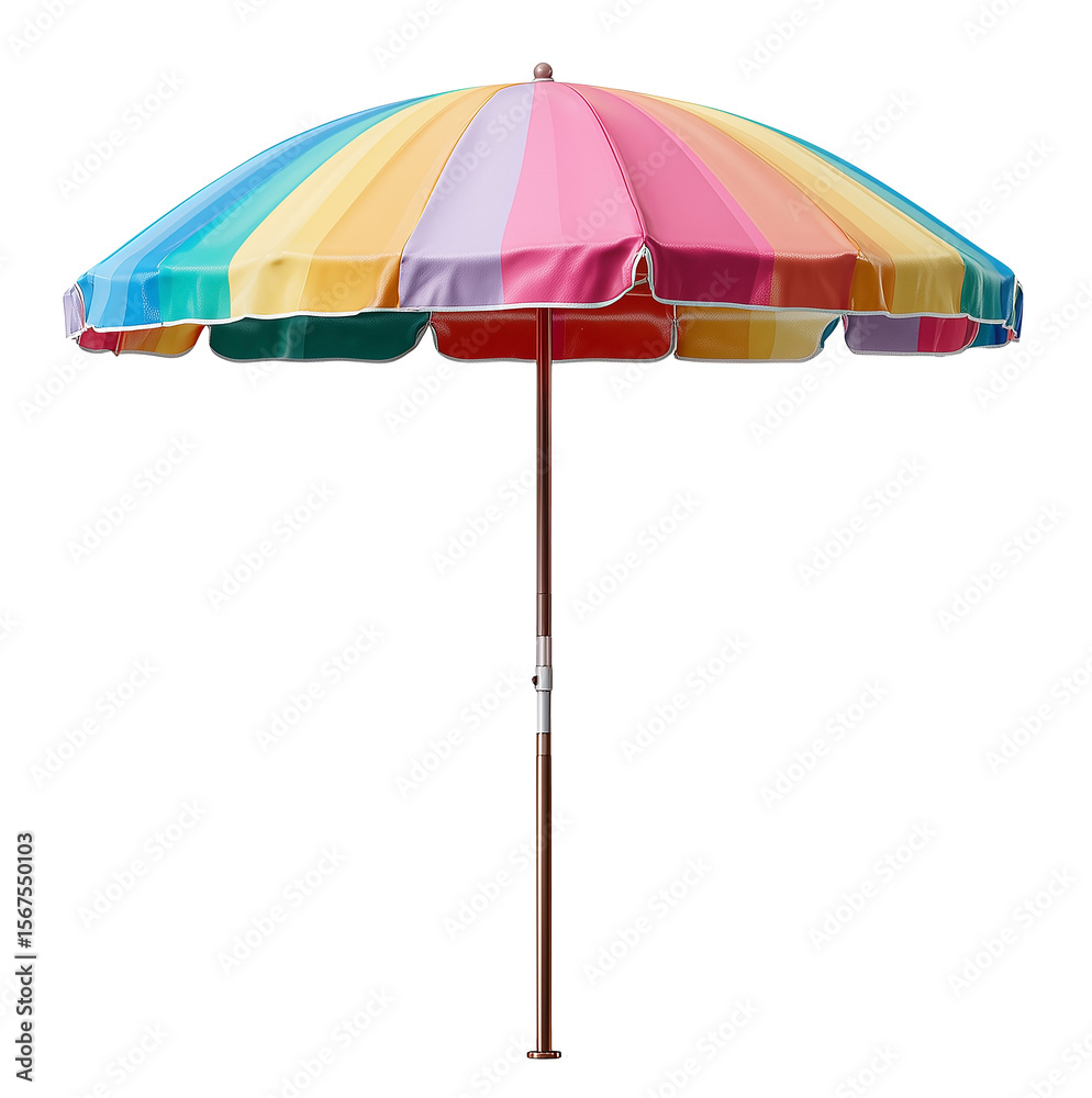 Colorful beach umbrella isolated on transparent background. Summer concept. Colorful beach umbrella isolated on transparent background. Summer concept.