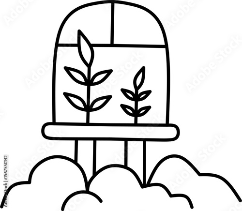 Eco dome illustration in space