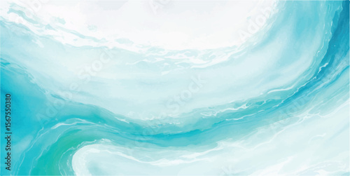 Elegant watercolor background in aqua and marine tones with a soft flowing texture. Versatile abstract design for use in both print and digital.
