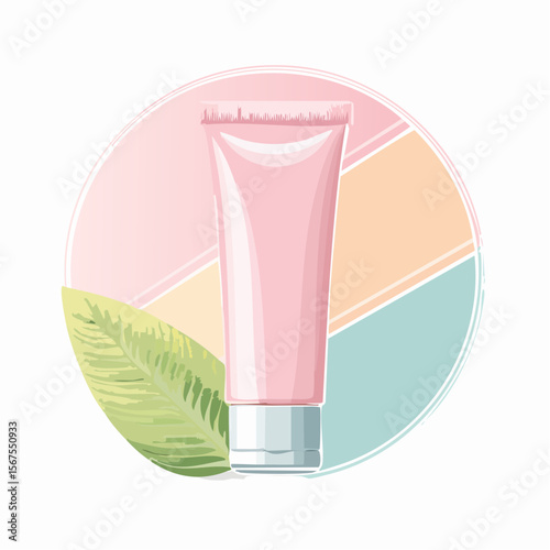 Pastel Cosmetic Tubes on a Two Tone Background