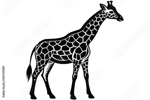 Line drawing of a standing horse showcases gradient from blue to purple