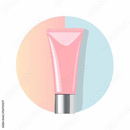 Pastel Cosmetic Tubes on a Two Tone Background