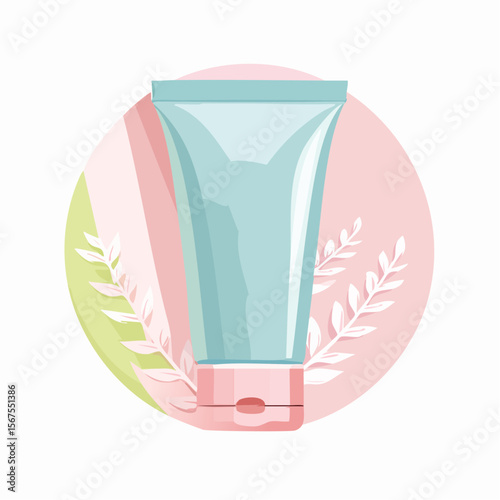 Pastel Cosmetic Tubes on a Two Tone Background