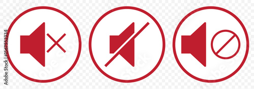 Speaker icon logo design. Sound icon, volume symbol, speaker sign. Audio, Sound System, Music Vector Graphics in Red Color on Transparent Background. EPS 10.
