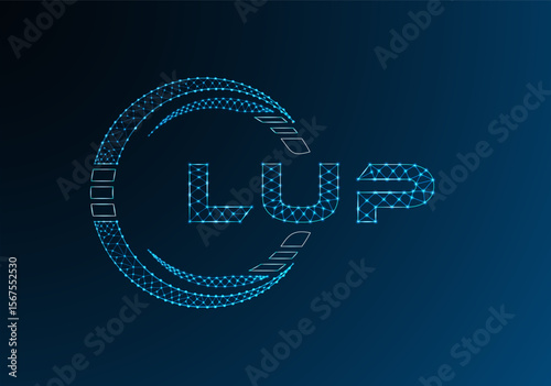LUP low poly letter logo vector design. LUP lower poly logo design. Low poly logo.